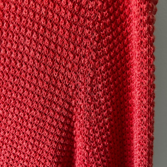 Chico's Size 2 (Large) Coral Duster Cardigan waffle Knit Spring Summer Staple - Picture 7 of 9